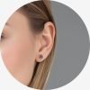 Bold July Red CZ Stone Earring Studs – Sparkling Elegance for Every Occasion - Thumbnail Image 2