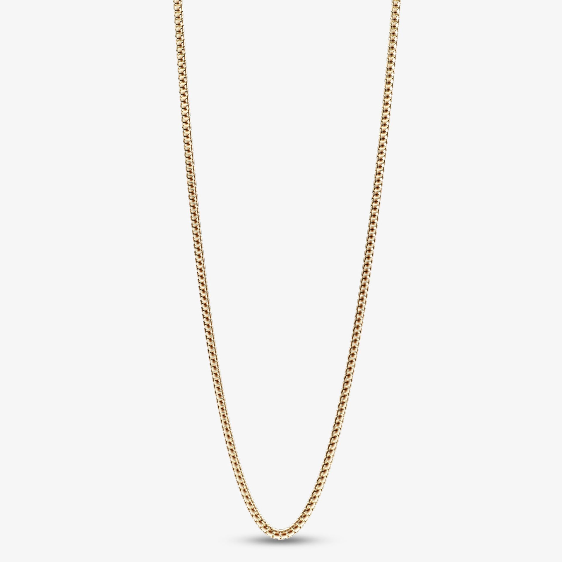 Sleek 10K Gold Box Chain Necklace – 1mm Width, for Timeless Elegance - Image 1