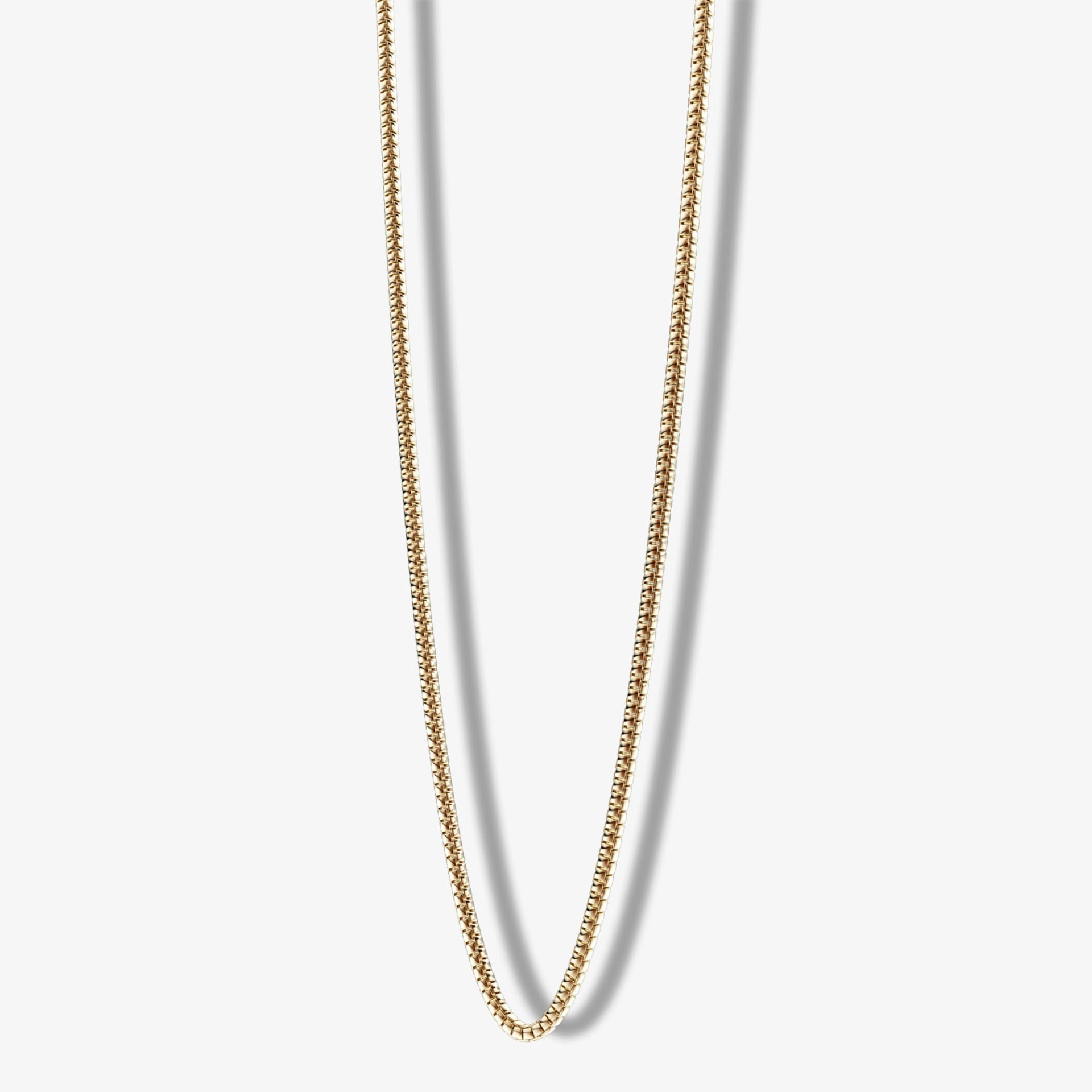 Sleek 10K Gold Box Chain Necklace – 1mm Width, for Timeless Elegance - Image 5