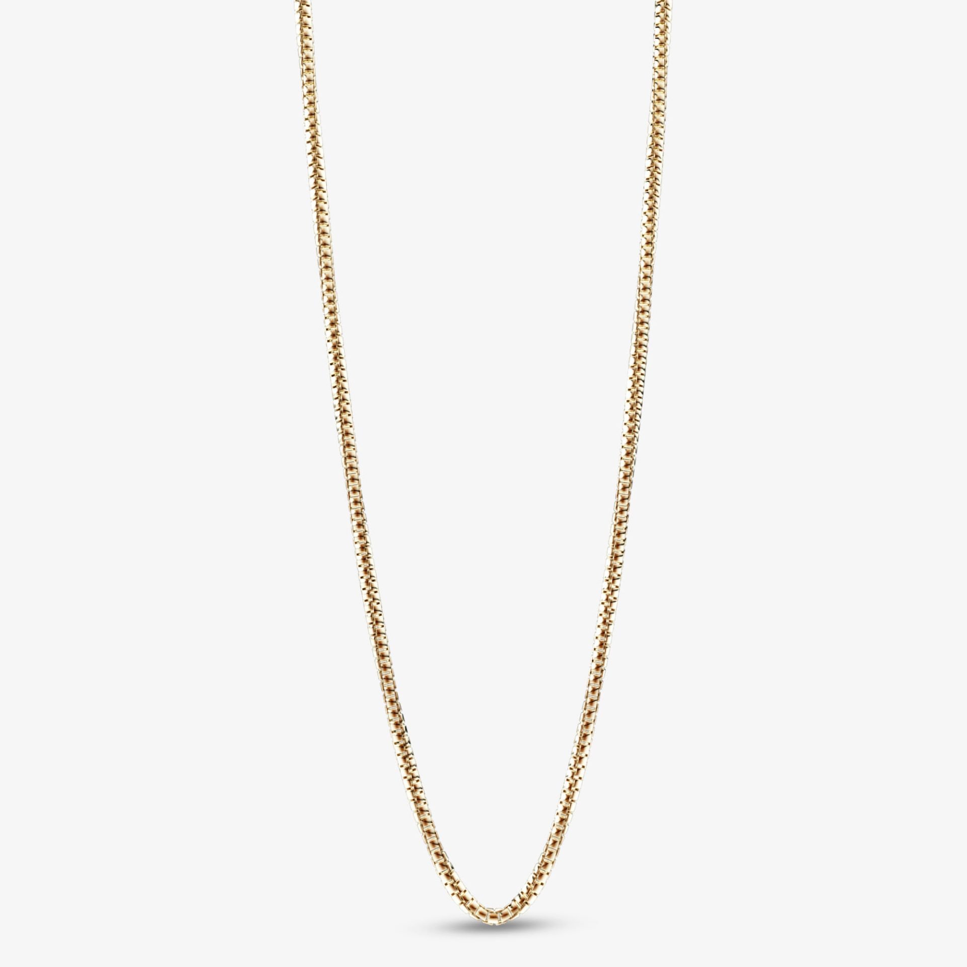 Sleek 10K Gold Box Chain Necklace – 1mm Width, for Timeless Elegance - Image 4